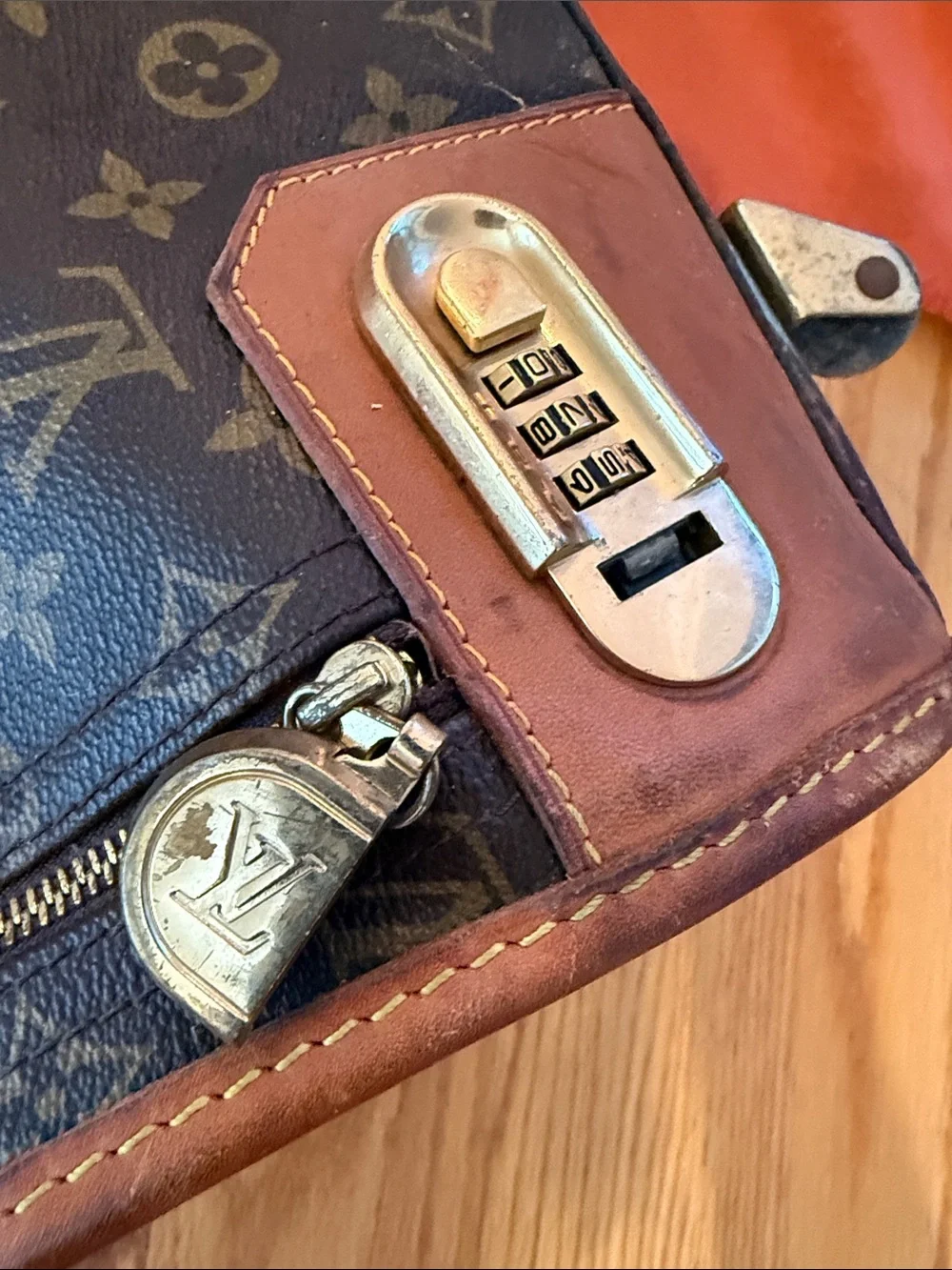 Louis Vuitton Monogram Canvas Suitcase with Tan Trim, Look at Photos